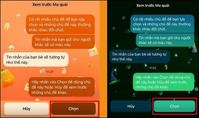 Chỉnh màu nền Halloween trên Messenger