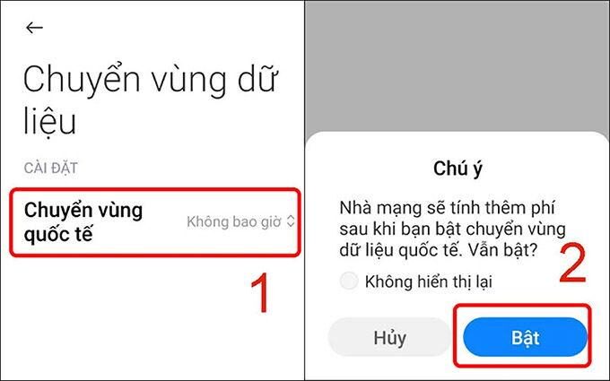 Chuyển vùng dữ liệu trên Android